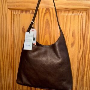 Elegant Dark Brown Leather Hobo Bag